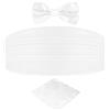 DonDon set di 3 pezzi da uomo, contenente fascia da smoking, papillon e fazzoletto da taschino, tutti dello stesso colore per occasioni festive