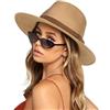 FURTALK Cappello Panama da Donna Cappello da Sole in Paglia a Tesa Larga per Uomo e Donna Cappello di Paglia Regolabile