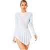 Zaldita Abito da Pattinaggio Artistico per Donna Vestito Danza Lirica Abito da Ballo Latino Body Leotard da Ginnastica Abito da Prestazioni sul Palco Dancewear Bianco M
