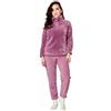 Infiore Pigiama Donna Pile Effetto Coral- Pigiama Donna Pile Morbido - Pigiama Donna Invernale - Pigiama Donna Coral - Pigiama Donna Felpato (21493 Ribes, M)