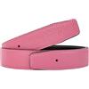 Vatee's Cinturino da cintura da uomo/donna reversibile in vera pelle senza fibbia 32mm di larghezza 125cm lungo Rosa & Nero