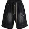 Generic Baggy Jean Shorts Mens Coulisse Lavato Jorts Sciolto Fit Denim Shorts Streetwear Y2k Cargo Jorts (Black,M)