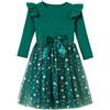 Beganly Vestito natalizio rosso per bambine, a maniche lunghe, in tulle, tutù, per feste, 2-6 anni
