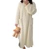NIUVOO Corallo Velluto Casa Vestiti per le Donne Morbido Caldo Pile Lungo Robe Pigiama Set Donne Caldo Addensare Flanella Pigiama Vestaglia Vestaglia Inverno Lounge Robe Pjs Party Kimono Robe, Colore