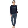 Generico Pigiama Donna Invernale Caldo (Peso 200 gr Metro lineare) Pigiama Donna Caldo Cotone Interlock Garzato Lungo- Pigiami Disponibili dalla S alla XXL (S- Unique Blu)