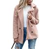 WXHNZYQ Bottoni Autunnali E Invernali, Risvolti, Cardigan in Pile Sciolto, Cappotto di Lana di Pecora da Donna, Giacche, Top
