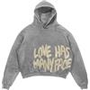 Goolecrimp Unisex retrò Casual Felpa Y2k Moda Uomo Tendenza Lettera Stampa Punk Oversize Felpa con Cappuccio da Donna Sciolto retrò Goth Partito Felpa con Cappuccio
