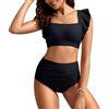 Kate Kasin Bikini da donna a vita alta, con volant, controllo della pancia, copertura completa, costume da bagno sfacciato in due pezzi