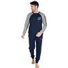 GIVOVA Pigiama Lungo Maschile in Caldo Cotone, Tuta Homewear Uomo da Casa, Vari Modelli (IT, Testo, M, Regular, Regular, GI591-Blu)