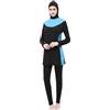 Generisch Set di 3 pezzi di burkini da donna, costume da bagno musulmano, maniche lunghe, top da bagno, pantaloncini da bagno, cuffia da bagno, moda, slim fit, costume da bagno in tessuto elasticizzato