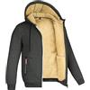 Duohropke Felpa invernale da uomo con cappuccio, in pile, con cappuccio, con chiusura lampo, con cappuccio, foderata in peluche