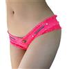 Lovelegis Shorts Donna Jeans Perizoma sfilacciati Strappati Strass Vita Bassa Hot Pants Sexy Mare Spiaggia Colore Rosa Taglia M Pantaloncino Pantalone Corto Glamour Brillante Fashion