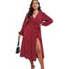 LIAMERHE Abito Donna Maniche Lunghe/Manica Corta Grandi Dimensioni Elegante Vestito Vita Alta Casual Stampa Floreale Vestito Inverno/Estate Taglie Forti Vestiti