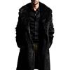 VEMOW Cappotto uomo in pelliccia finta inverno - A maniche lunghe colletto a revers, outerwear parka lunga, overcoat elegante
