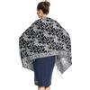 DXG PASHMINA Sciarpa pashmina da donna elegante avvolgente colori vivaci chic motivo cachemire morbido leggero matrimoni feste abbigliamento casual, Nero Bianco - 82324, Large