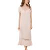 Flwydran Camicia da notte lunga da donna in stile vittoriano in cotone bianco a maniche corte con taglie forti, rosa, S