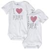 Sanetta Body unisex I love Mama + I love Papa in cotone (biologico) in confezione doppia, bianco, 18 mesi