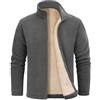 UMIPUBO Giacca Uomo Invernale Giacche in Pile Caldo Jacket con Zip Manica Lunga Termica Fleece Cappotto Giubbino con Tasche Casual Sportivo Felpa Hoodie Sweatshirt (Grigio scuro, XXL)