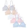 Channo Reggiseno Top Base per Ragazze in Cotone Senza Ferretto Colori Semplici Spalline Regolabili Coppa A - Confezione da 5, Nuovo, 3A