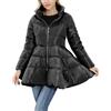 Lazutom Piumino invernale da donna, trapuntato, lungo, per l'inverno, Nero , S