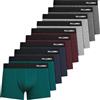 Fullluwaa Boxer Uomo Cotone, Confezione da 10, Elastico, Tessuto Morbido