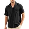 Casey Kevin Camicia Uomo Maniche Corte Estiva Manica Corta Tessuto a Maglia Traspirante Camicia Casual per Estiva Beach Spiaggia