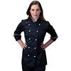 tessile astorino RICAMO 0 - Giacca Cuoca Donna - Nera e Bianca - 100% Cotone - Casacca Chef per Ristorante e Cucina - Made in Italy (S)