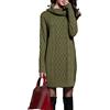 Angel ZYJ Abito in Maglia da Donna a Collo Alto Vestito Maglione, Manica Lunga Autunno e Inverno Vestito Casual Vestiti (as6, Alpha, l, Regular, Regular, Verde, L)