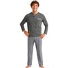 Leedya Pigiama Uomo Lungo in Cotone Invernale Interlock 100% - Stile e Comfort - Pigiama Morbido per Le Notti Invernali - Polsini No Stress