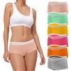 Desanlapi Mutande Boxer Donna Cotone Elasticizzato Slips Cotone Hipster comode Biancheria Intimo Cotone Slip Vita Media Mutandine Culotte Pacco da 6 Color Arcobaleno XL