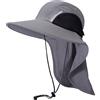 Bassdash Cappello da Sole Unisex UPF 50+ Cappello da Pesca Idrorepellente Tesa Larga con Ampia Protezione del Collo Coda di Cavallo Uomo Donna