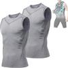 Generic Camicie a compressione da uomo, canotta sportiva senza maniche, vestibilità asciutta, corsa, allenamento, fitness, spiaggia, 2 pezzi - K, 3XL