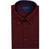 Generico Camicia Uomo Button Down Flanella Cotone Sea Barrier TRASIMENO (IT, Testo, L, Regular, Regular, Bordo)