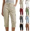 VPQILH Pantaloni Cargo Donna Estiv Vendita, Pantaloni Capri Donna 3/4 Leggeri Pinocchietto, Slim Fit Pinocchietti Tinta Unita Pants Outdoor Escursionismo Pantaloni Traspiranti con Bottoni Pantalone