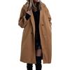Generisch Cappotto lungo da donna invernale, elegante, in lana, casual, trench con revers dentellato, lunghezza media, mantello da pisello, tinta unita, cappotto da donna, giacca autunnale, mantello da donna, O
