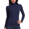 CARCOS Donna Camicia Dolcevita, Maglietta Slim Fit a Manica Lunga con Collo Alto Polo Autunno Inverno