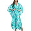 YouKD Caftano lungo da donna, estivo, bohémien, con motivo etnico, maxi abito da spiaggia, copricostume, M Colore 1, Taglia unica