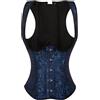 Laquieio Corsetto elastico Corsetto Pirata Donna Corsetto Donna Retro Taglia Grande Con Camicetta Top Tipo Camicetta per Festa Underbust Vita, blu, M