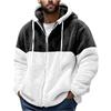 Generico Giacca Pile Uomo con Zip,Felpa Pile Teddy Uomo Maniche Lunghe con Cappuccio E Cerniera Intera Caldo Giacche Tinta Unita in Morbido Peloso Termica Cappotto Casual Invernale Outdoor