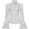 Generic Camicetta Vittoriana Donna Camicia Pirata Gotica Vintage Maniche Lunghe Loto Volant Top