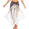 Nuofengkudu Donna Hippie Lunghi Pantaloni con Spacco Gamba Larga Leggero Yoga Pantalone Traspirante Eleganti Pilates Pants Holiday Spiaggia Estivo(Marrone Pavone,L/XL)