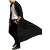MODSGUE Cappotto da uomo Lungo Casual Cappotto Cappotto Lungo Primavera Autunno Manica Lunga Mantello Lungo Casual Top Sottile Trench Loose Traspirante Uomini Top, Nero , L