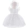 Lito Angels Children's Apparel Lito Angels Neonata Abito Battesimo Ricamato con Cuffia, Bianco | Ricami floreali, Gonna in tulle, Modello senza maniche, Cappellino, Battesimo, comunione e cerimonia, Matrimonio e Pasqua