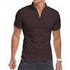 KUYIGO Uomo Manica Corta e Lunga Sport Polo 1/4 Zip Casual Slim Fit Ginnastica Corsa Jogging T-Shirt e Top Cotone di Base