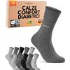 sockenkauf24 10 Paia Calze Confort Diabetici senza Elastico Uomo Donna Cotone senza Cucitura