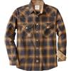 Dubinik® 6 oz Camicia Uomo Flanella Camicia Pile Cotone Western Cowboy Bottone di Perla Manica Lunga Pesante Quadri Vintage Giallo Chiaro E Marrone Scuro S