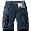 Generico Pantaloncini Corti da Uomo Vintage in Cotone Lavato Cargo con Cerniere e Molteplici Tasche Dritti Resistenti all'Usura Leggeri per Estate Vacanze Spiaggia Tempo Libero Comodi Moda Retro