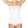 EGI Canotta Donna Spallina in Cotone Modal con Fascia in Pizzo sul Seno Sottogiacca (M, Bianco)