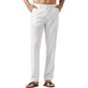 WILLIT Pantaloni lunghi da uomo, in cotone, leggeri, estivi, per il tempo libero, con tasche, coulisse, per vacanze, yoga, spiaggia, tutti i giorni, bianco, 38W