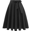 Bbonlinedress Gonna da donna estiva, a lunghezza al ginocchio, vintage, rétro, a ruota, basic, versatile, casual, a vita alta, gonna da tempo libero, Nero , L
